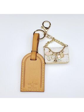 Authentic Louis Vuitton Luggage Nametag with Unbranded Keycharm